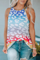 Multicolor Gradient Leopard Tank Top