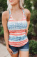 American Flag Scoop Neck Buttoned Tank Top