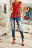 Red Floral Smock Tank