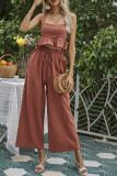 Solid Halter Crop Top & Pants 2PCS Set Unishe Wholesale