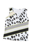 Leopard Color Block Notched Neck Hole Tank