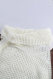 Brown Button Turtle Cowl Neck Asymmetric Hem Wrap Pullover Sweater