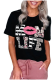 Black Mom Life Leopard Lip Print Top