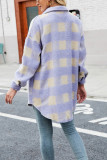 Single-breasted Long Plaid Tweed Coat with Pockets Unishe Wholesale