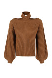 Cold Shoulder Halter Plain Knit Sweaters