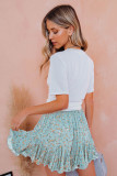 Ruffled Floral Mini Skirt