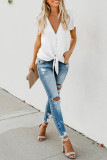 White Forever Tonight Button Tie Top