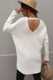 Front Back V Neck Plain Loose Pullover Sweaters