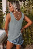 Gray Waffle Texture Tank Top