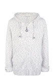 Drawstring Hooded Zipper Knitting Cardigan