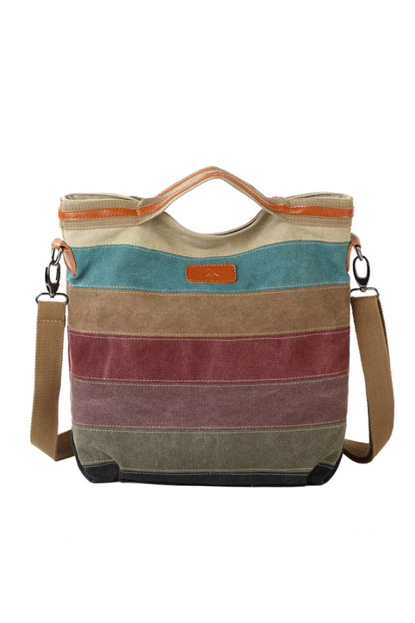 Contrasting Color Tote Canvas Large Hand Diagonal Bag Unishe Wholesale MOQ3PCS