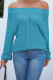 One Shoulder Hollow Puff Sleeve Sweater