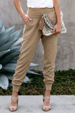 Khaki Pocketed Cotton Joggers
