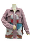 Distressed Aztec Denim Jacket Coat Annishe Boutique Wholesale