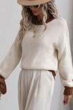 Plain Round Neck Knit Pullover Sweaters