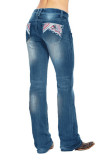 Dark Blue Straight Wash Jeans Pants