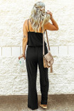 Black Spaghetti Strap Wide Leg Jumpsuit