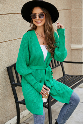 Plain Long Length Open Knit Cardigans