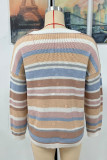 Colorful Stripes Colorblock Knitting Pullover Sweater