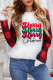 Merry Christmas Letter Print Plaid Long Sleeve Shirt