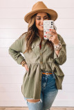 Green Snap Up Babydoll Shirt