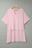 Pink Chic High Low Kimono Top