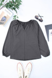 Gray Split V Neck Dolman Top