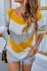 Middle Seam Striped Color Block Pullover Sweaters
