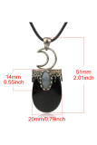 Crystals and Stones Moon Necklace MOQ 3pcs
