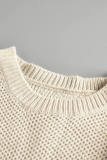 Black Color Block Netted Texture Pullover Sweater