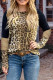 Leopard Striped Splicing Long Sleeve Tee