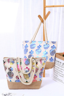 Pineapple Print Canvas Tote Bag MOQ 3pcs