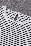 Flowy A-line Stiped Print Long Sleeve Top