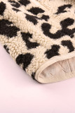 Khaki Leopard Sherpa Jacket Vest