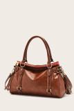 Solid Color Tassel Zip Up Tote Bag Unishe Wholesale MOQ 3PCS