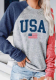 American Flag Print Colorblock Top