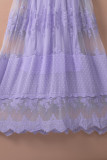 Purple Luminous Dawn Lace Gown