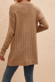 Plain Crochet Knit Open Sweater Cardigans