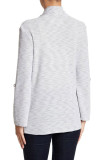 Gray Drape Front Knit Jacket
