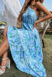 One Shoulder Ruffle Hem Tiered Printing Dress Unishe Wholesale
