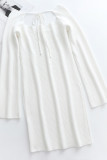 Square Neck Ribbed Knitting Mini Dress