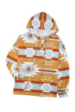 Yellow Tribal Aztec Print Hoodie