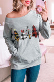 Plaid Christmas Tree Grey Sweatshirt