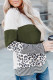 Leopard Splicing Stripes Top