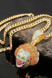 Alloy and Rhinestone Necklace for Men MOQ 5pcs