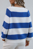 Color Block Striped Loose Pullover Sweaters