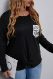 Lace Pocket Twist Plus Size Top
