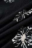 Black Dandelion Print Little Girl Tee
