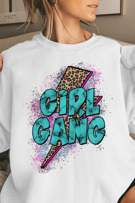 Girl Gang Print O-neck Long Sleeve Sweatshirts Women UNISHE Wholesale