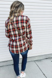 Red Plus Size Plaid Pattern Shirt